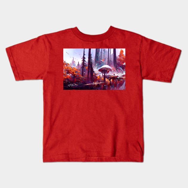 Forest Fantasy Kids T-Shirt by ArtlyStudio